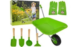 Little Gardener's Set with a Wheelbarrow Green