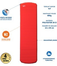 Self-Inflating Mat Yate Guide, 38 mm - Red/Grey