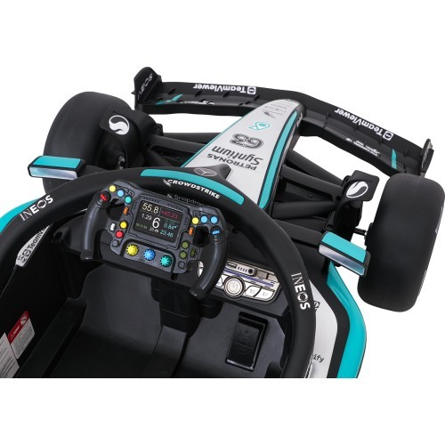 AMG PETRONAS F1 juodas lenktyninis automobilis, vaikiškas elektromobilis