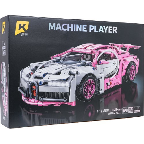 Konstruktorius sportinis automobilis rožinis 1132 detalės