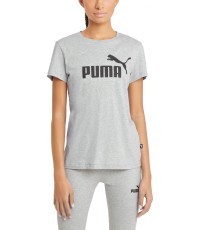Puma Ess Logo Tee Women's Shirt Light Grey 586774 04