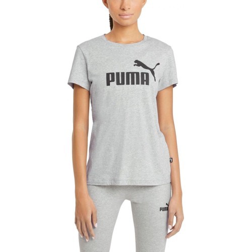 Женская футболка Puma Ess Logo Tee светло-серая 586774 04