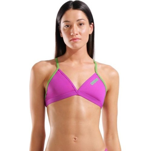 Женский плавательный топ Team Tie Back, Very Fuchsia-Team Green, 34 - 960