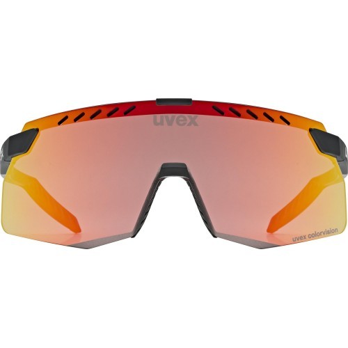 Uvex Pace Stage S CV Glasses Black Matt / Racy Red