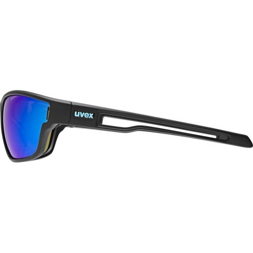 Uvex sportstyle 806 glasses black matt / mirror blue