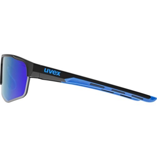 Uvex axos set black matt / mirror blue glasses