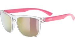 Uvex Rookie glasses, clear-pink / mirror pink