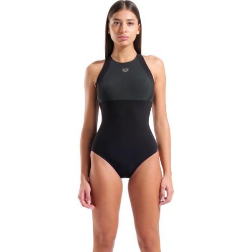 Moteriškas maudymosi kostiumėlis Linda Cross Back, juoda-pilka, 40 - 550