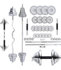 Chrome Dumbbell - Barbell Set In Suitcase HMS STC55, 55kg