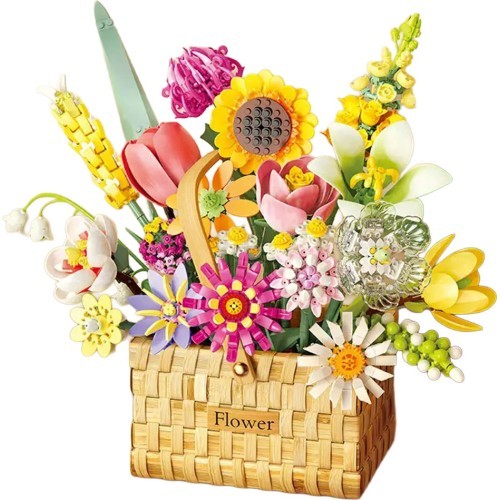 Spring Bouquet in a Basket Building Blocks Set 1615 pcs.