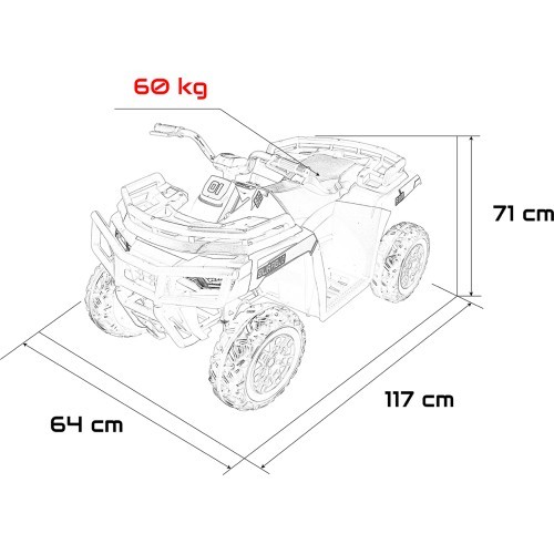 Детский электромобиль WOLF Pink 4x4 квадроцикл, розовый