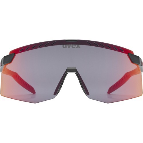 Uvex Pace Stage glasses, black matt / mirror red
