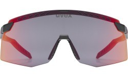 Uvex Pace Stage glasses, black matt / mirror red