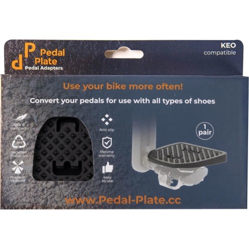 PEDAL PLATE 2.0 pedal adapters for Shimano SPD, flat (black)