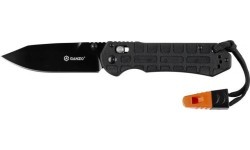 Ganzo G7453P-BK-WS folding knife with whistle.