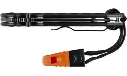 Ganzo G7453P-BK-WS folding knife with whistle.