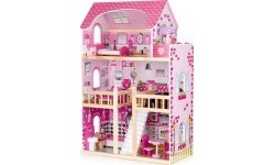 Деревянный кукольный домик с мебелью и LED EcoToys