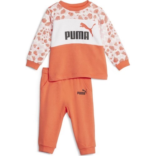 Puma Ess Mix Mtch Infants Kids Tracksuit White Orange 676368 60