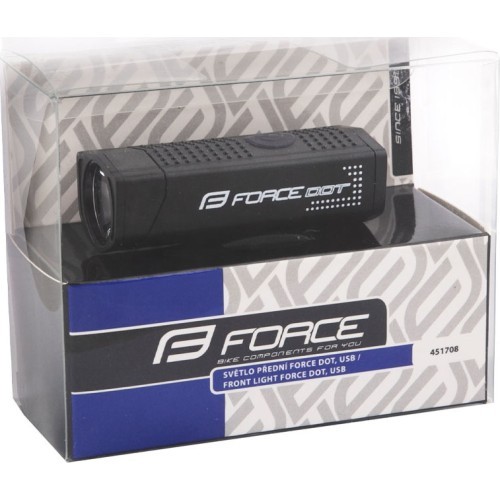 Priekinis žibintas FORCE Dot 300LM USB (juodas)