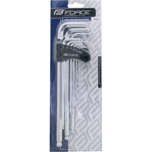FORCE hex key set 1.5-10mm with holder
