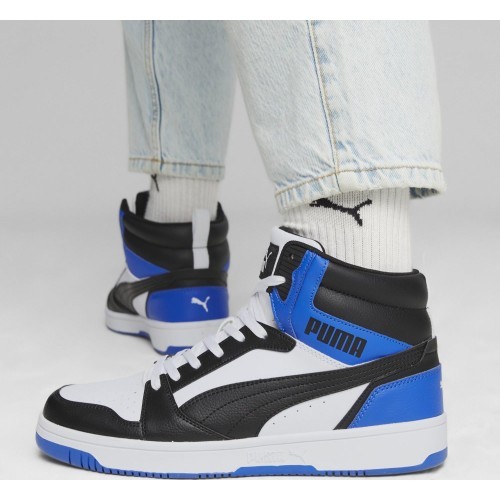 Puma Rebound V6 Men's Shoes White Blue Black 392326 10