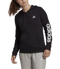 Женская толстовка Adidas W Lin Ft Fz Hoodie чёрная GL0791