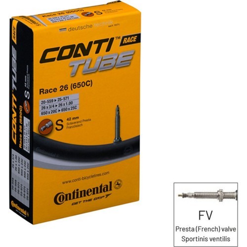 Continental Race 26 inner tube, 650 x 20/25C (20/559–25/571), FV 42 mm