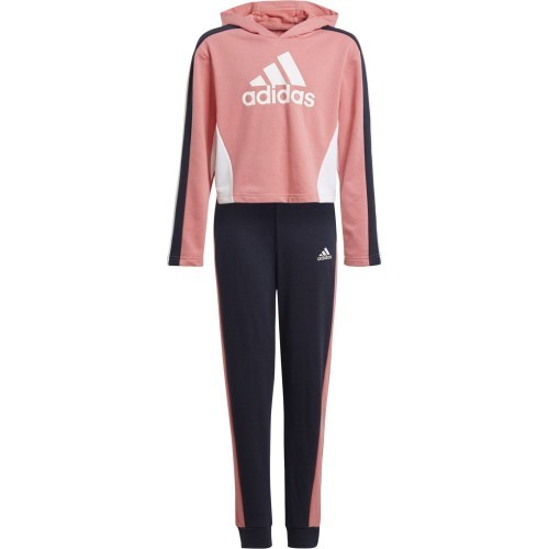 Adidas Girls' Tracksuit G Hooded Crop Ts Black Pink GM8933