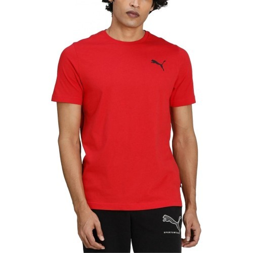 Мужская хлопковая футболка Puma ESS Small Logo Tee Red 586668 47
