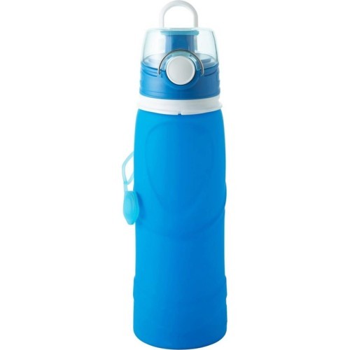 Fischer foldable water bottle, 750 ml, food-grade silicone (blue)
