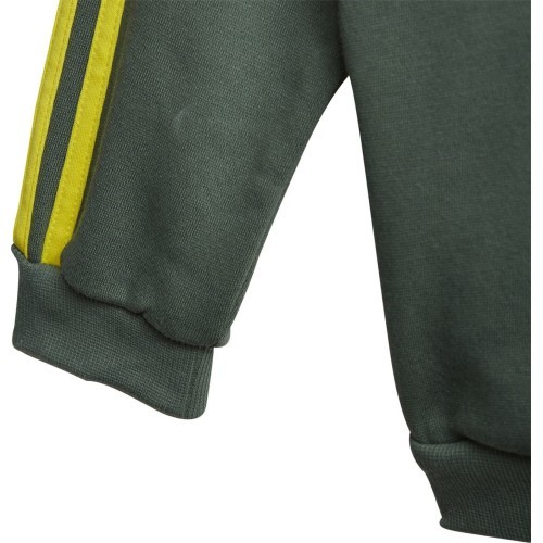 Детский спортивный костюм Adidas I Lil 3S Jog FL чёрный зелёный GN7258