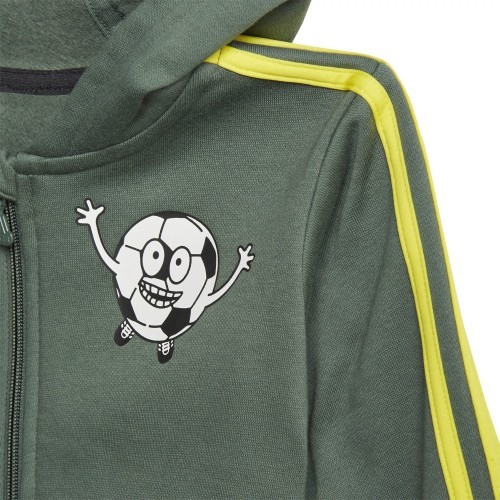 Детский спортивный костюм Adidas I Lil 3S Jog FL чёрный зелёный GN7258