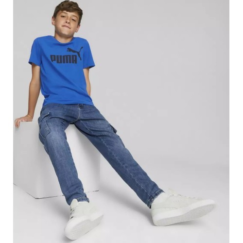 Подростковая футболка Puma Ess Logo Tee синяя 586960 47