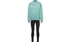 Женский спортивный костюм Reebok Te MYT чёрный зелёный HH7711