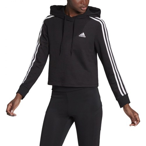 Женская толстовка Adidas W 3S FT Crop Hoodie Black GM5582