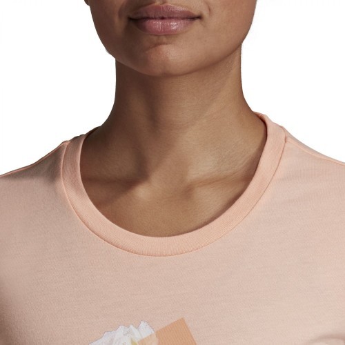 Adidas W MH Flower Tee Women's Top Pink ED6161