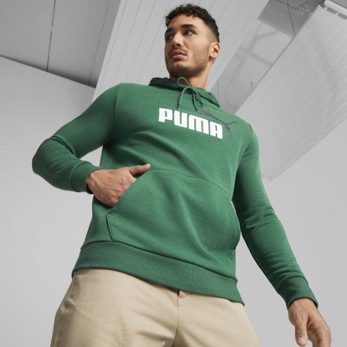 Puma Men's Sweatshirt Ess+ 2 Col Big Logo Green 586765 37