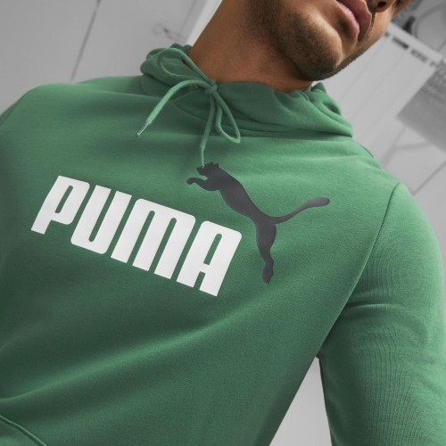 Puma Men's Sweatshirt Ess+ 2 Col Big Logo Green 586765 37