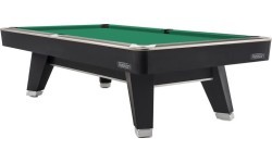 Billiard Table, Pool, Mr-Sung ACURRA by Rasson, 9 ft., matt-black (Strong Black), Simonis 760 gelbgrün