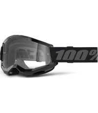Motokroso akiniai 100% Strata 2 New - Juoda, skaidrus pleksis