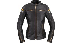 Women’s Leather Motorcycle Jacket W-TEC Stripe Lady - Black
