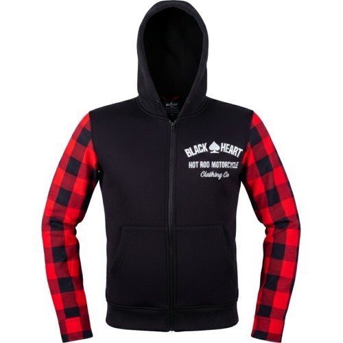 Motorcycle Hoodie W-TEC Black Heart Ramforge - Black/Red