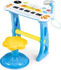 Keyboard piano with microphone EcoToys, blue