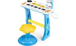 Keyboard piano with microphone EcoToys, blue