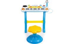 Keyboard piano with microphone EcoToys, blue