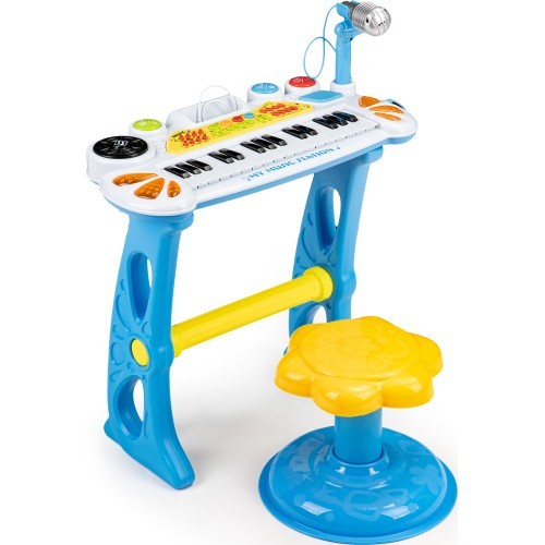 Vaikiškas pianinas su mikrofonu EcoToys, mėlynas