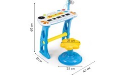 Vaikiškas pianinas su mikrofonu EcoToys, mėlynas