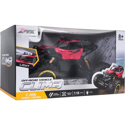 Nuotoliniu būdu valdomas krautuvas 1:18 CLIMB POWER, raudonas