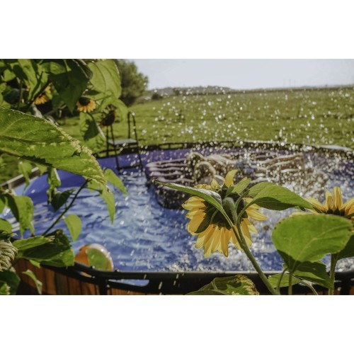 EXIT Stone pool ø427x122cm with filter pump and ladder - grey