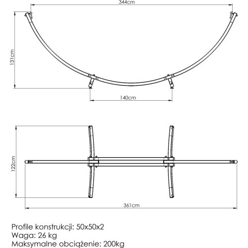 Hamakas su stovu Marbo Sport MO-011, didelis